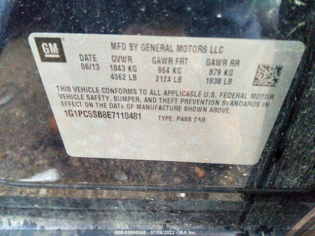 Photo 8 VIN: 1G1PC5SB8E7110481 - CHEVROLET CRUZE 