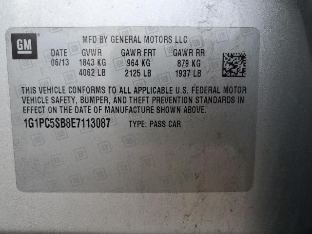 Photo 11 VIN: 1G1PC5SB8E7113087 - CHEVROLET CRUZE LT 