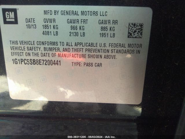 Photo 8 VIN: 1G1PC5SB8E7200441 - CHEVROLET CRUZE 