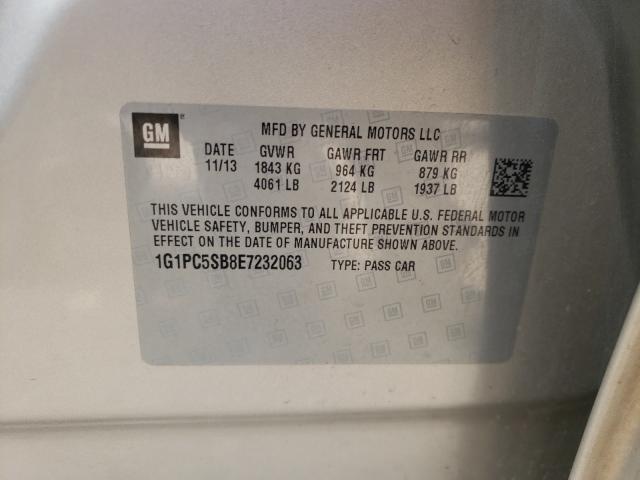 Photo 9 VIN: 1G1PC5SB8E7232063 - CHEVROLET CRUZE LT 