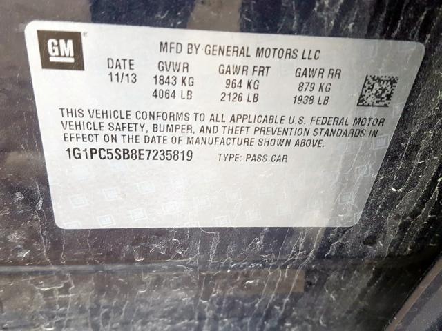 Photo 9 VIN: 1G1PC5SB8E7235819 - CHEVROLET CRUZE LT 