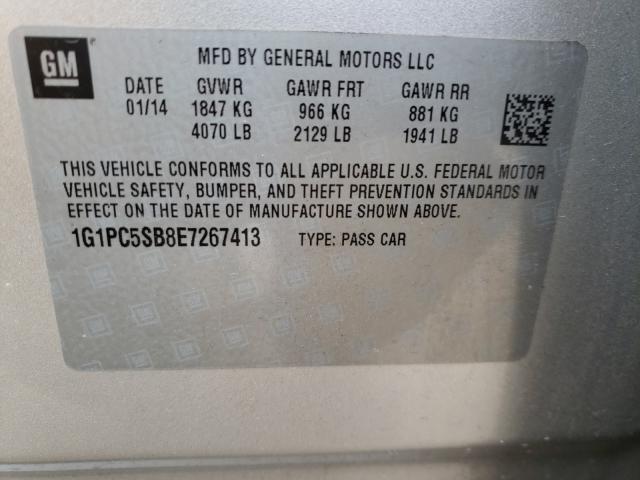 Photo 9 VIN: 1G1PC5SB8E7267413 - CHEVROLET CRUZE LT 