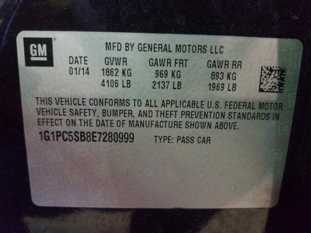 Photo 9 VIN: 1G1PC5SB8E7280999 - CHEVROLET CRUZE LT 