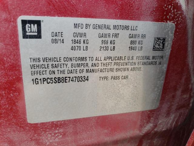 Photo 11 VIN: 1G1PC5SB8E7470334 - CHEVROLET CRUZE 