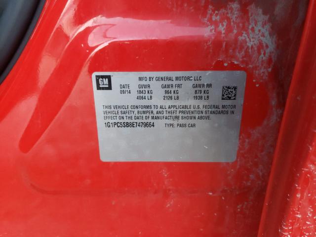 Photo 9 VIN: 1G1PC5SB8E7479664 - CHEVROLET CRUZE LT 