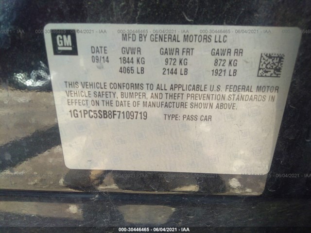 Photo 8 VIN: 1G1PC5SB8F7109719 - CHEVROLET CRUZE 