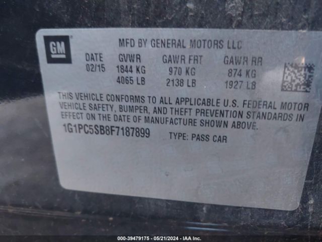 Photo 8 VIN: 1G1PC5SB8F7187899 - CHEVROLET CRUZE 