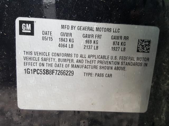 Photo 9 VIN: 1G1PC5SB8F7266229 - CHEVROLET CRUZE LT 