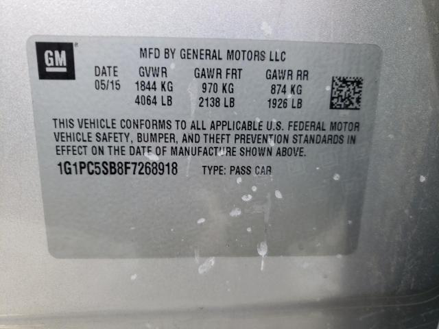 Photo 9 VIN: 1G1PC5SB8F7268918 - CHEVROLET CRUZE LT 