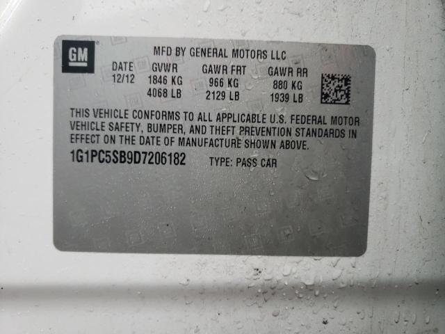 Photo 12 VIN: 1G1PC5SB9D7206182 - CHEVROLET CRUZE 