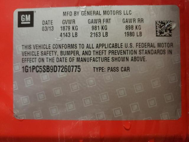 Photo 11 VIN: 1G1PC5SB9D7260775 - CHEVROLET CRUZE LT 