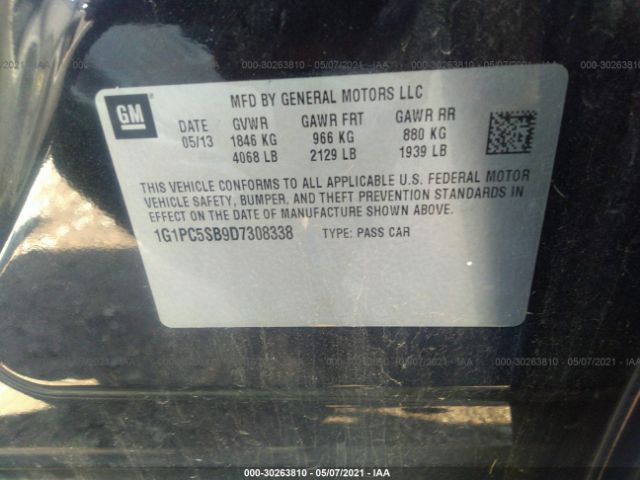 Photo 8 VIN: 1G1PC5SB9D7308338 - CHEVROLET CRUZE 