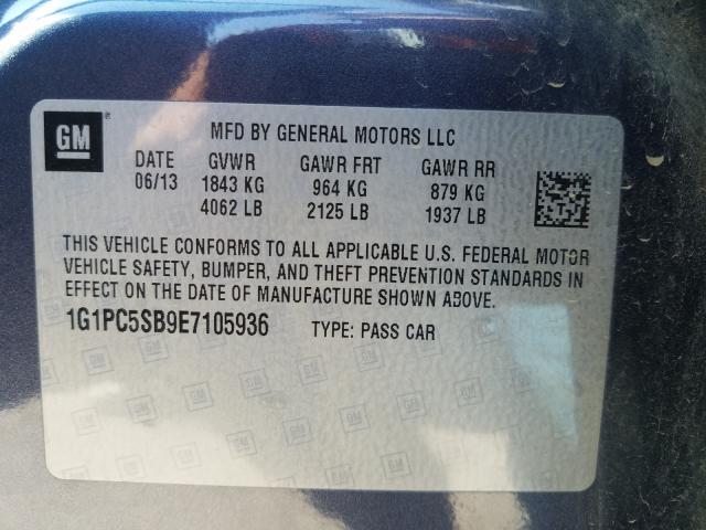 Photo 9 VIN: 1G1PC5SB9E7105936 - CHEVROLET CRUZE LT 