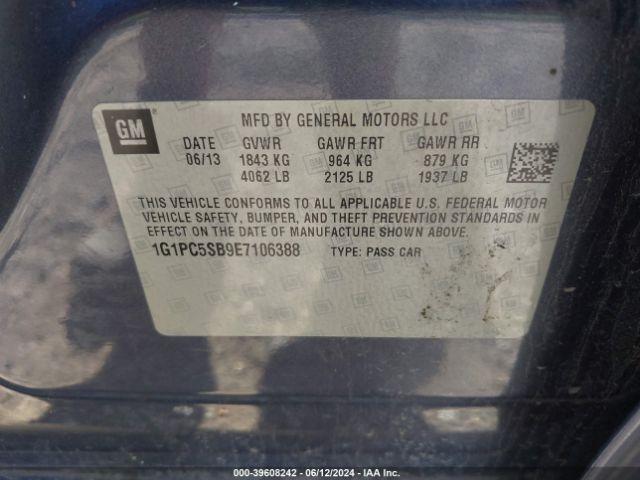 Photo 8 VIN: 1G1PC5SB9E7106388 - CHEVROLET CRUZE 