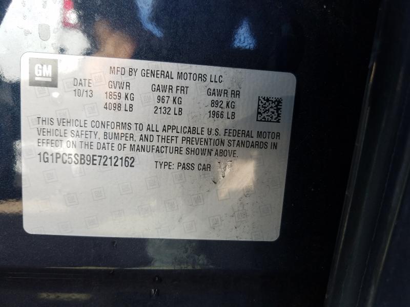 Photo 9 VIN: 1G1PC5SB9E7212162 - CHEVROLET CRUZE LT 