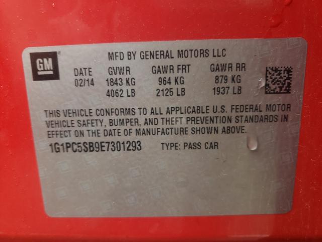 Photo 9 VIN: 1G1PC5SB9E7301293 - CHEVROLET CRUZE LT 