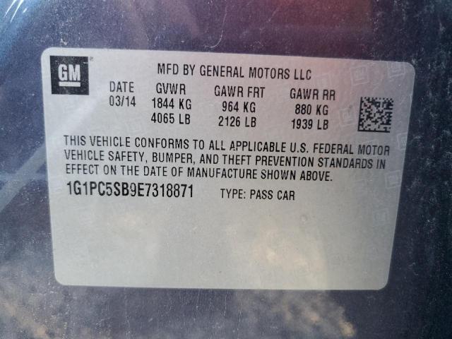 Photo 9 VIN: 1G1PC5SB9E7318871 - CHEVROLET CRUZE LT 