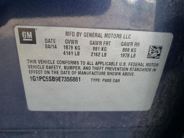 Photo 11 VIN: 1G1PC5SB9E7356861 - CHEVROLET CRUZE LT 