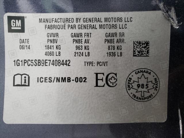 Photo 9 VIN: 1G1PC5SB9E7408442 - CHEVROLET CRUZE LT 