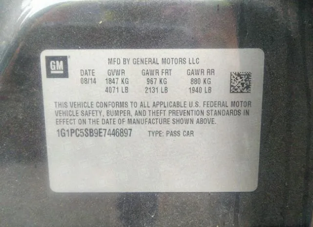 Photo 8 VIN: 1G1PC5SB9E7446897 - CHEVROLET CRUZE 