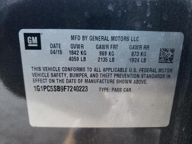 Photo 9 VIN: 1G1PC5SB9F7240223 - CHEVROLET CRUZE LT 