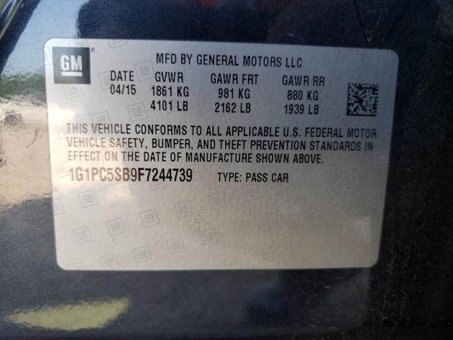 Photo 9 VIN: 1G1PC5SB9F7244739 - CHEVROLET CRUZE LT 