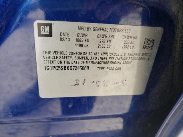 Photo 9 VIN: 1G1PC5SBXD7246660 - CHEVROLET CRUZE LT 