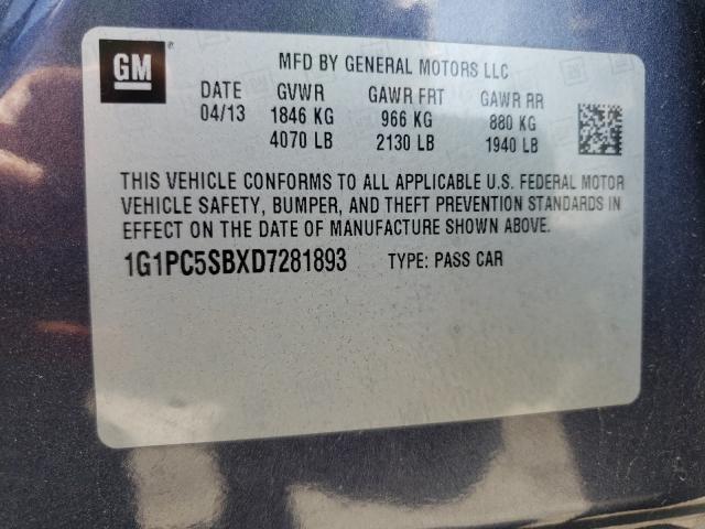 Photo 9 VIN: 1G1PC5SBXD7281893 - CHEVROLET CRUZE LT 