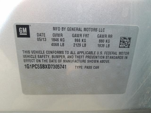 Photo 9 VIN: 1G1PC5SBXD7305741 - CHEVROLET CRUZE LT 