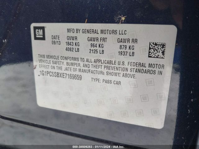 Photo 8 VIN: 1G1PC5SBXE7169659 - CHEVROLET CRUZE 