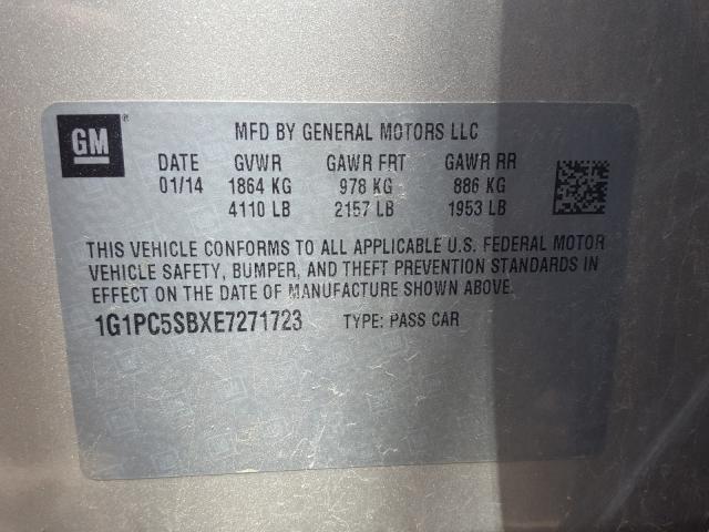 Photo 9 VIN: 1G1PC5SBXE7271723 - CHEVROLET CRUZE LT 