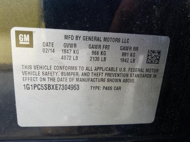 Photo 9 VIN: 1G1PC5SBXE7304963 - CHEVROLET CRUZE LT 