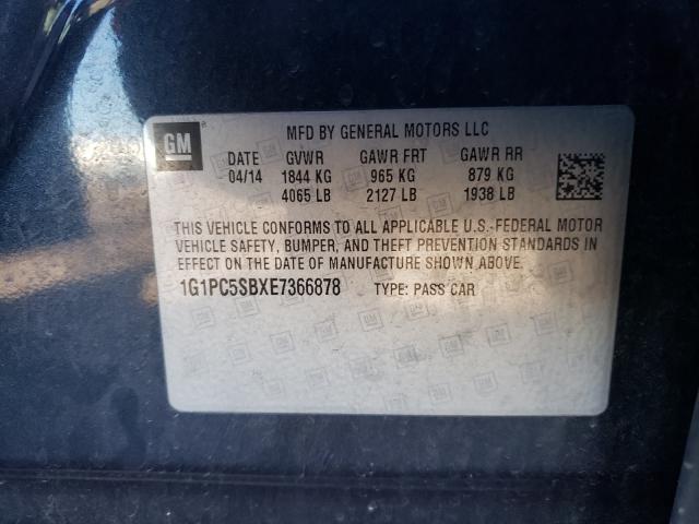 Photo 9 VIN: 1G1PC5SBXE7366878 - CHEVROLET CRUZE LT 