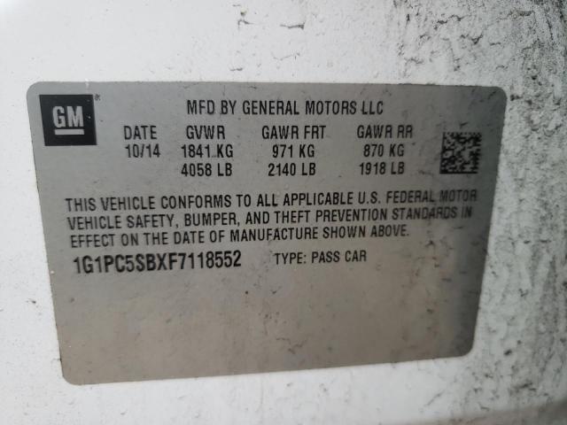 Photo 9 VIN: 1G1PC5SBXF7118552 - CHEVROLET CRUZE LT 