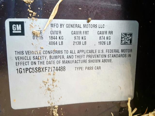 Photo 9 VIN: 1G1PC5SBXF7174488 - CHEVROLET CRUZE LT 