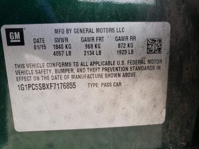 Photo 9 VIN: 1G1PC5SBXF7176855 - CHEVROLET CRUZE LT 