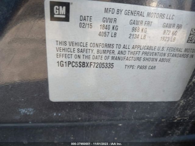 Photo 8 VIN: 1G1PC5SBXF7205335 - CHEVROLET CRUZE 