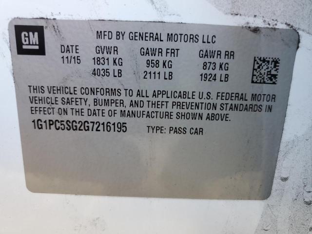 Photo 12 VIN: 1G1PC5SG2G7216195 - CHEVROLET CRUZE LIMI 