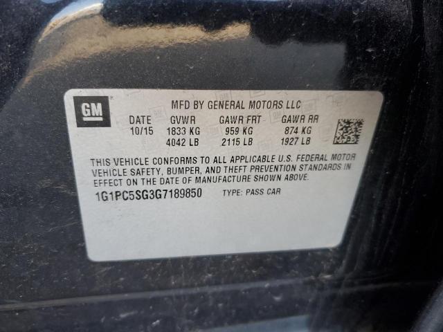 Photo 11 VIN: 1G1PC5SG3G7189850 - CHEVROLET CRUZE LIMI 