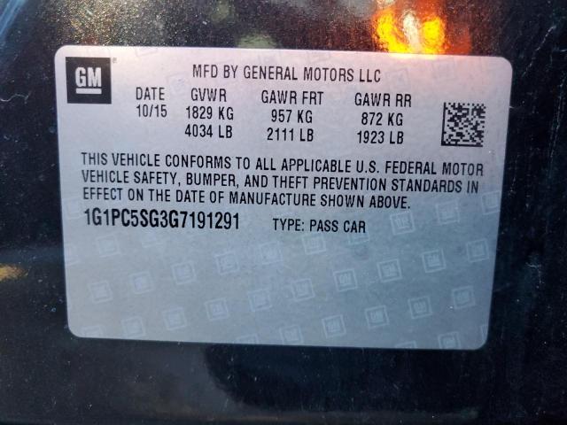 Photo 11 VIN: 1G1PC5SG3G7191291 - CHEVROLET CRUZE LIMI 