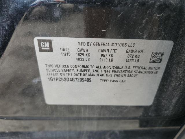 Photo 11 VIN: 1G1PC5SG4G7209409 - CHEVROLET CRUZE LIMI 