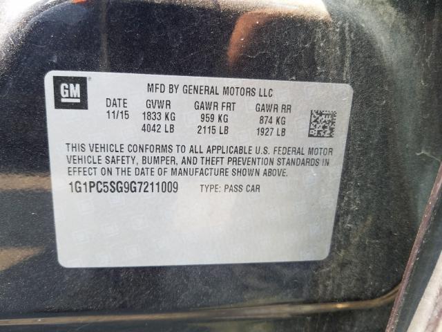 Photo 9 VIN: 1G1PC5SG9G7211009 - CHEVROLET CRUZE LIMI 