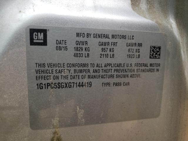 Photo 9 VIN: 1G1PC5SGXG7144419 - CHEVROLET CRUZE LIMI 