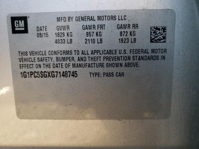 Photo 9 VIN: 1G1PC5SGXG7148745 - CHEVROLET CRUZE LIMI 