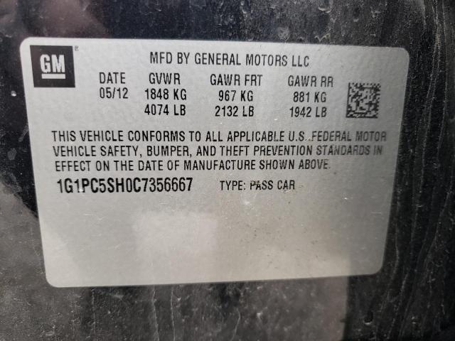 Photo 11 VIN: 1G1PC5SH0C7356667 - CHEVROLET CRUZE 