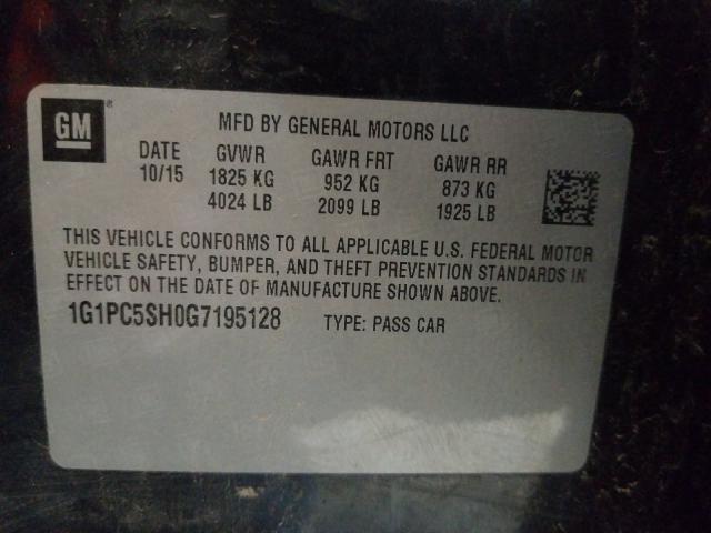 Photo 9 VIN: 1G1PC5SH0G7195128 - CHEVROLET CRUZE LIMI 