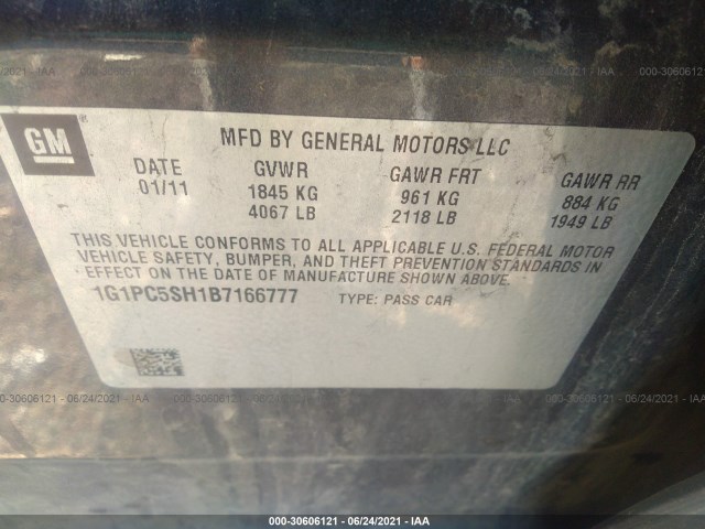 Photo 8 VIN: 1G1PC5SH1B7166777 - CHEVROLET CRUZE 