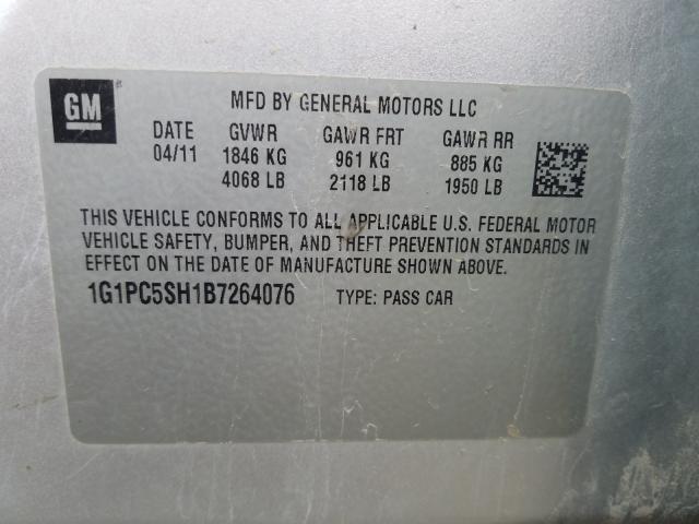 Photo 9 VIN: 1G1PC5SH1B7264076 - CHEVROLET CRUZE LS 