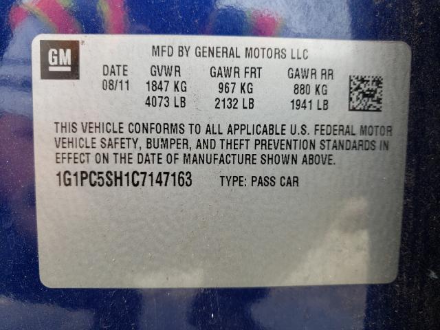 Photo 9 VIN: 1G1PC5SH1C7147163 - CHEVROLET CRUZE LS 