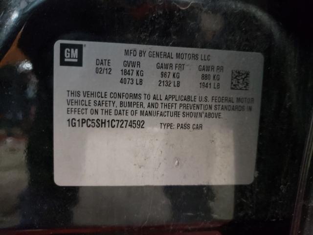 Photo 9 VIN: 1G1PC5SH1C7274592 - CHEVROLET CRUZE LS 